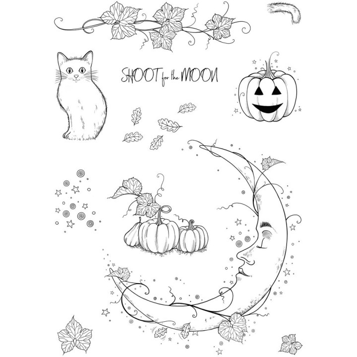 (PI189)Pink Ink Designs Harvest Moon A5 Clear Stamps