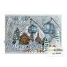 (115633/3405)CraftEmotion Impress stamp Die - Christmas village in mountains Card 11x9cm