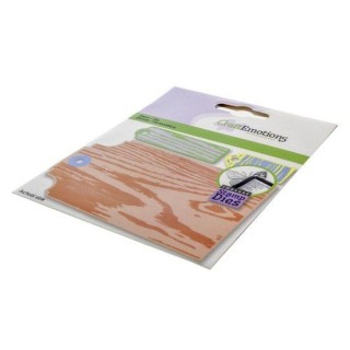 (115633/3404)CraftEmotions Impress stamp Die - Labels wood texture Card 11x9cm
