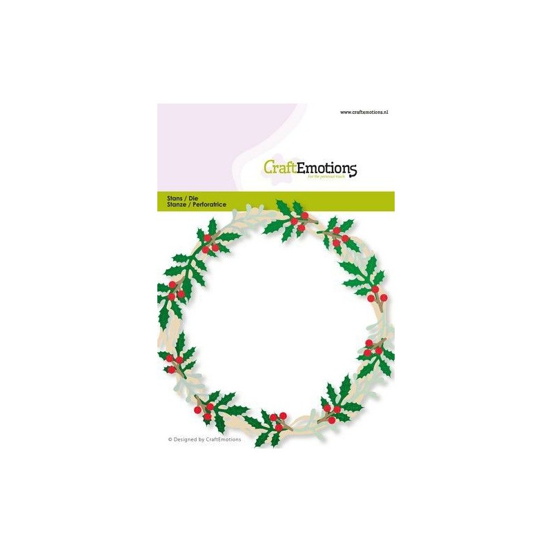 (115633/0540)CraftEmotions Die - make a Christmas wreath Card 11x16cm 11x11cm