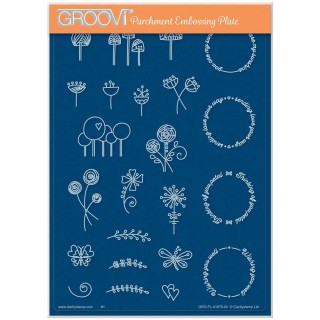 (GRO-FL-41879-04)Groovi Plate A5 TINA'S SUNSHINE DOODLES A5 GROOVI PLATE