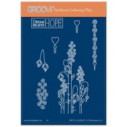 (GRO-FL-41828-02)Groovi® plate A6 TINA'S DREAM, BELIEVE, HOPE FLOWERS