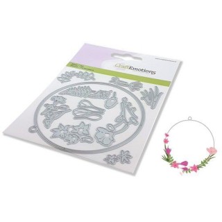(115633/0536)CraftEmotions Die - floral decoration round Card 11x16cm 9,3cm
