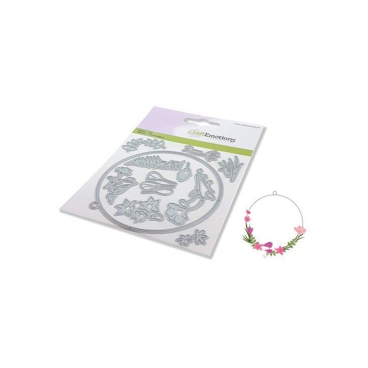 (115633/0536)CraftEmotions Die - floral decoration round Card 11x16cm 9,3cm