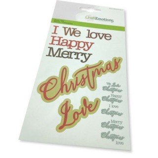 (115633/0537)CraftEmotions Die - text Christmas Love Card 10,5x14,8cm