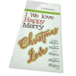 (115633/0537)CraftEmotions Die - text Christmas Love Card 10,5x14,8cm