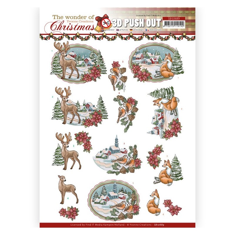 (SB10689)3D Push Out - Yvonne Creations - The Wonder of Christmas - Wonderful Village