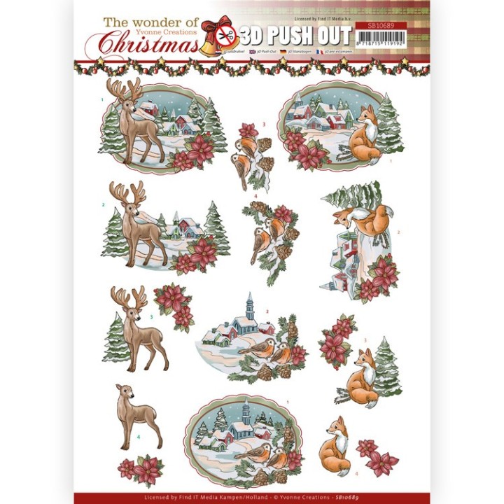 (SB10689)3D Push Out - Yvonne Creations - The Wonder of Christmas - Wonderful Village