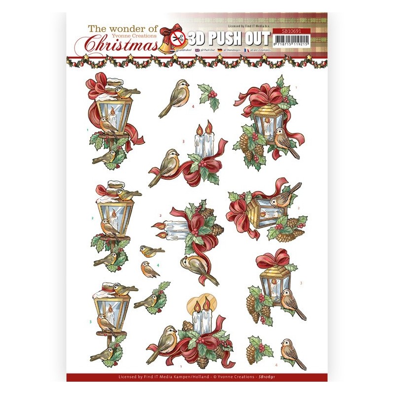 (SB10691)3D Push Out - Yvonne Creations - The Wonder of Christmas - Wonderful Candles