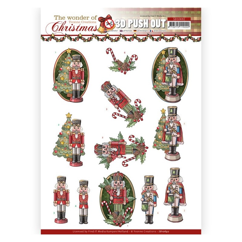 (SB10692)3D Push Out - Yvonne Creations - The Wonder of Christmas - Wonderful Nutcrackers