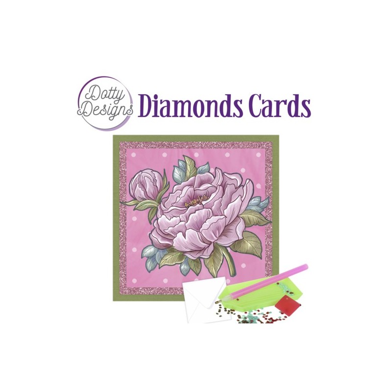 (DDDC1105)Dotty Designs Diamond Cards - Large Pink Peony