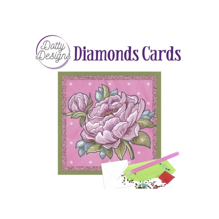 (DDDC1105)Dotty Designs Diamond Cards - Large Pink Peony