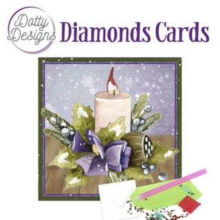 (DDDC1107)Dotty Designs Diamond Cards - Candle with Purple Bow