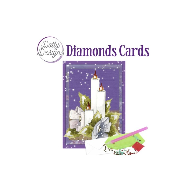 (DDDC1108)Dotty Designs Diamond Cards - 3 Candles with Flowers