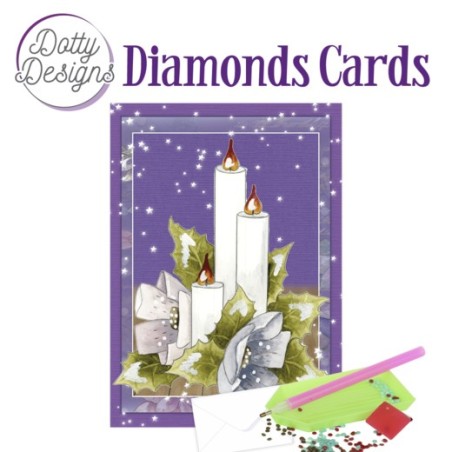 (DDDC1108)Dotty Designs Diamond Cards - 3 Candles with Flowers