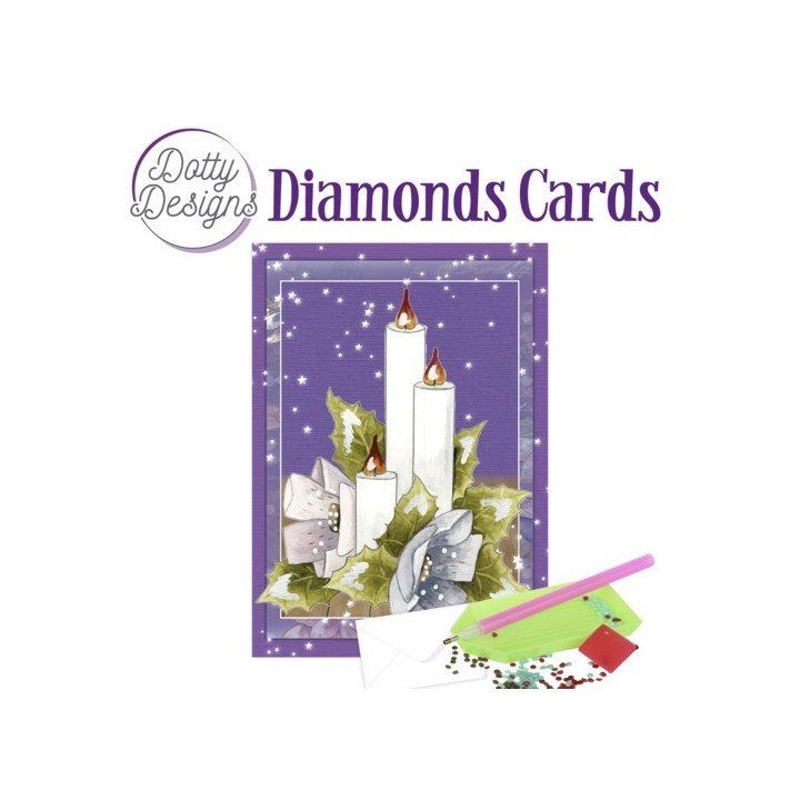 (DDDC1108)Dotty Designs Diamond Cards - 3 Candles with Flowers