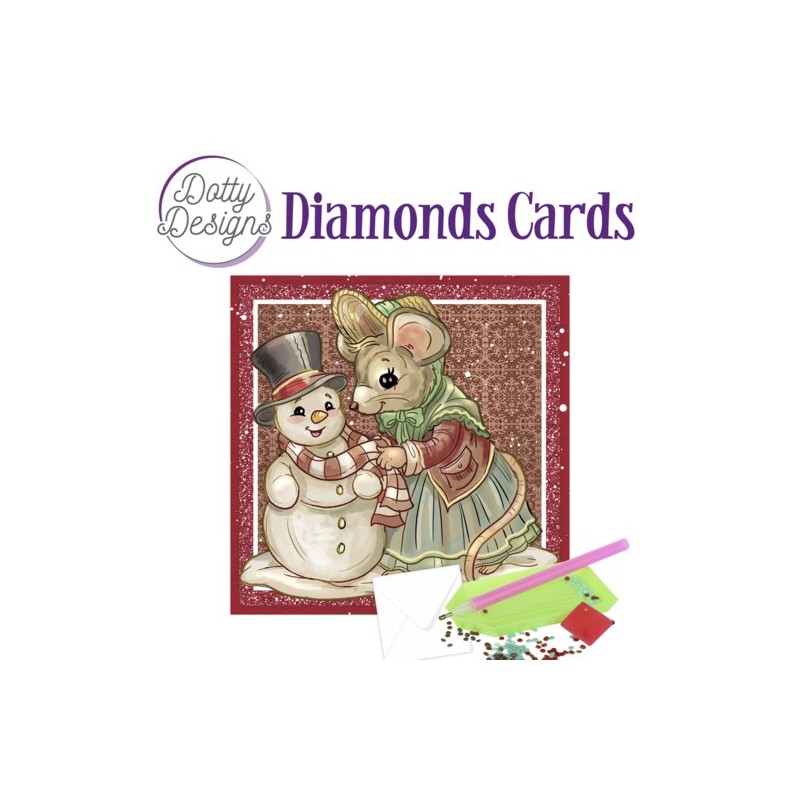 (DDDC1109)Dotty Designs Diamond Cards - Mouse and Snowman