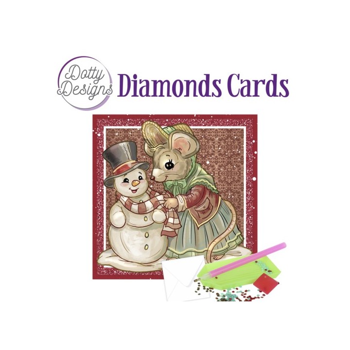(DDDC1109)Dotty Designs Diamond Cards - Mouse and Snowman