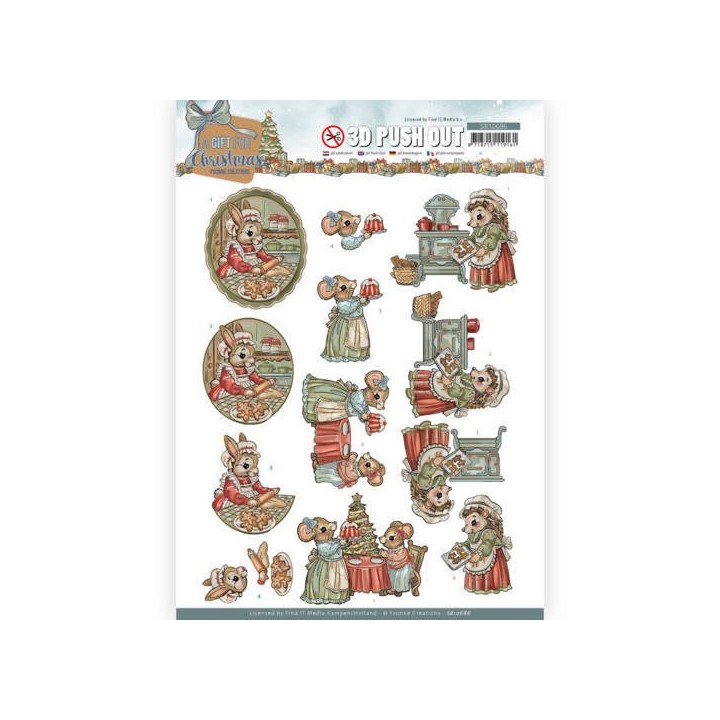 (SB10686)3D Push Out - A Gift for Christmas - Christmas Cake