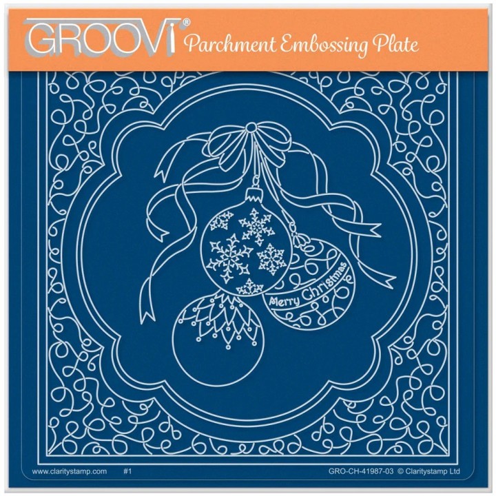 (GRO-CH-41987-03)Groovi Plate A5 LINDA WILLIAMS' TRIO OF BAUBLES - CHRISTMAS TREASURES