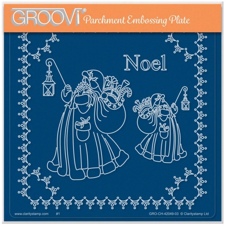 (GRO-CH-42049-03)Groovi Plate A5 LINDA WILLIAMS' FATHER CHRISTMAS - CHRISTMAS TREASURES