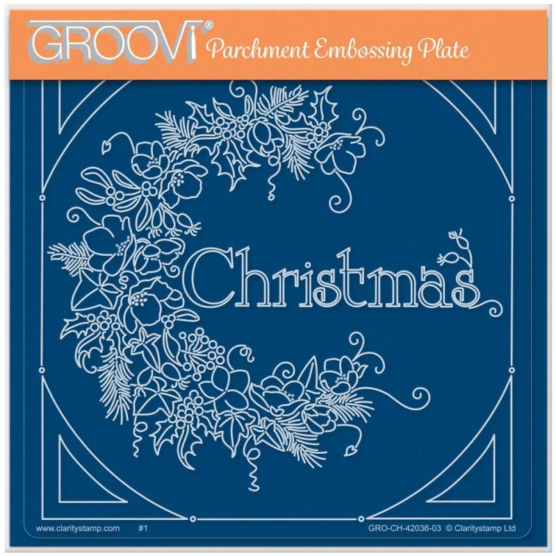 (GRO-CH-42036-03)Groovi Plate A5 LINDA WILLIAMS' C IS FOR CHRISTMAS - CHRISTMAS TREASURES