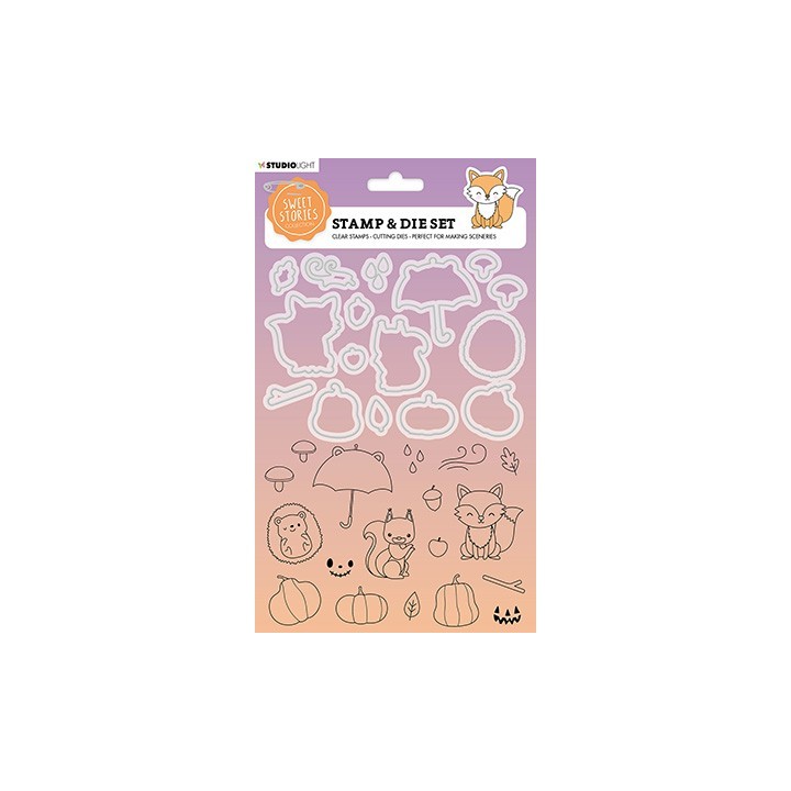 (SL-ES-SCD49)Studio light  SL Clear stamp + Dies Autumn Sweet Stories nr.49