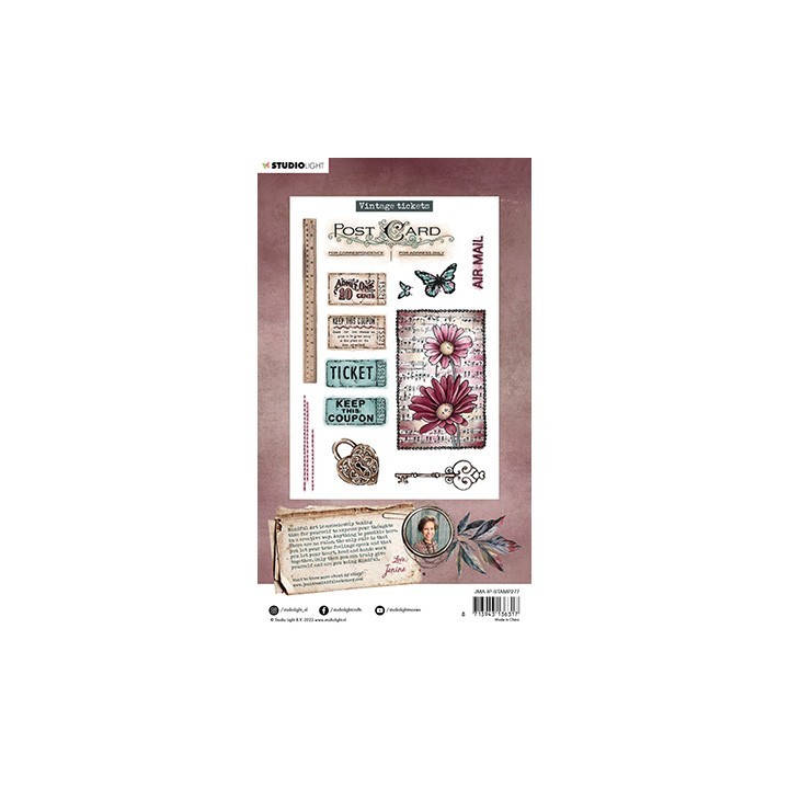 (JMA-IP-STAMP277)Studio light JMA Clear Stamp Vintage tickets Inner Peace nr.277
