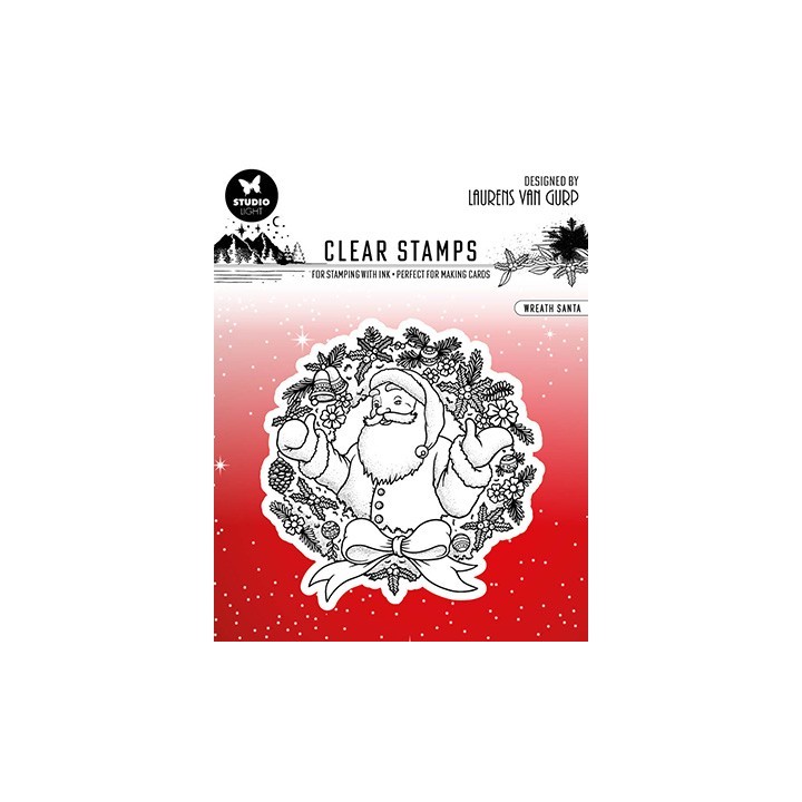 (BL-ES-STAMP300)Studio light BL Clear stamp Wreath santa Essentials nr.300