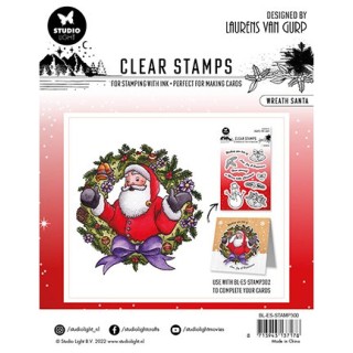 (BL-ES-STAMP300)Studio light BL Clear stamp Wreath santa Essentials nr.300