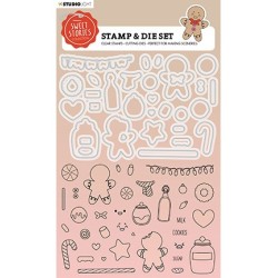 (SL-SS-SCD50)Studio Light Stamp & Cutting Die Gingerbread Sweet Stories nr.50