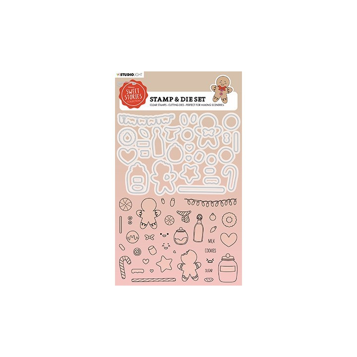 (SL-SS-SCD50)Studio Light Stamp & Cutting Die Gingerbread Sweet Stories nr.50