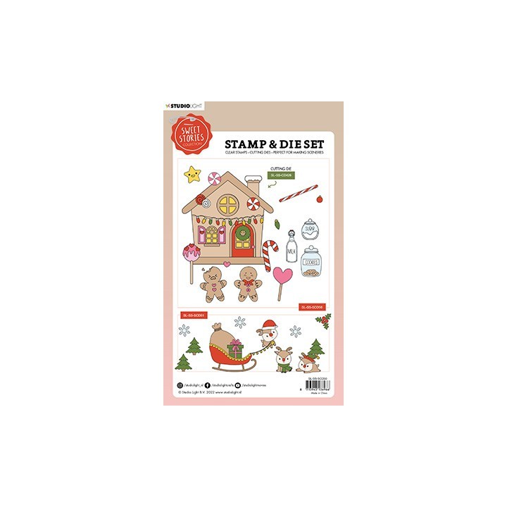 (SL-SS-SCD50)Studio Light Stamp & Cutting Die Gingerbread Sweet Stories nr.50