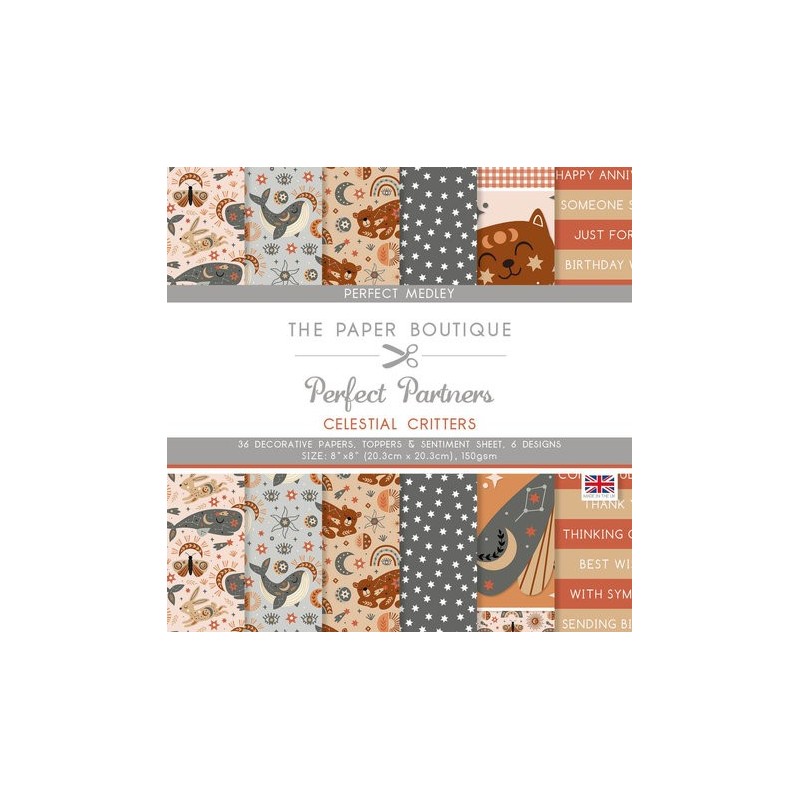 (PB1902)The Paper Boutique Perfect Partners Celestial Critters 8x8 Inch Decorative Papers