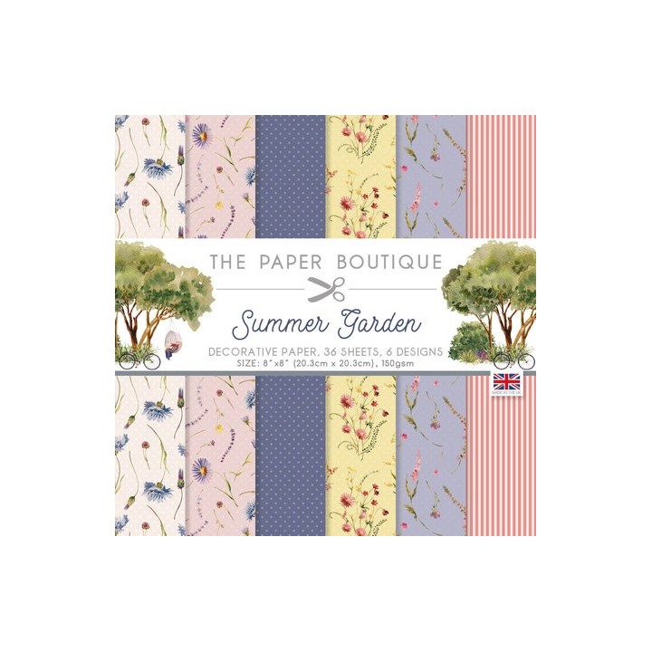 (PB1929)The Paper Boutique Summer Garden 8x8 Inch Decorative Paperhment Pad