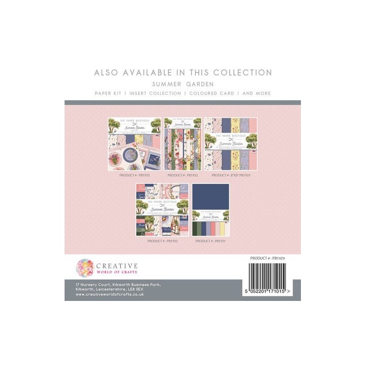 (PB1929)The Paper Boutique Summer Garden 8x8 Inch Decorative Paperhment Pad