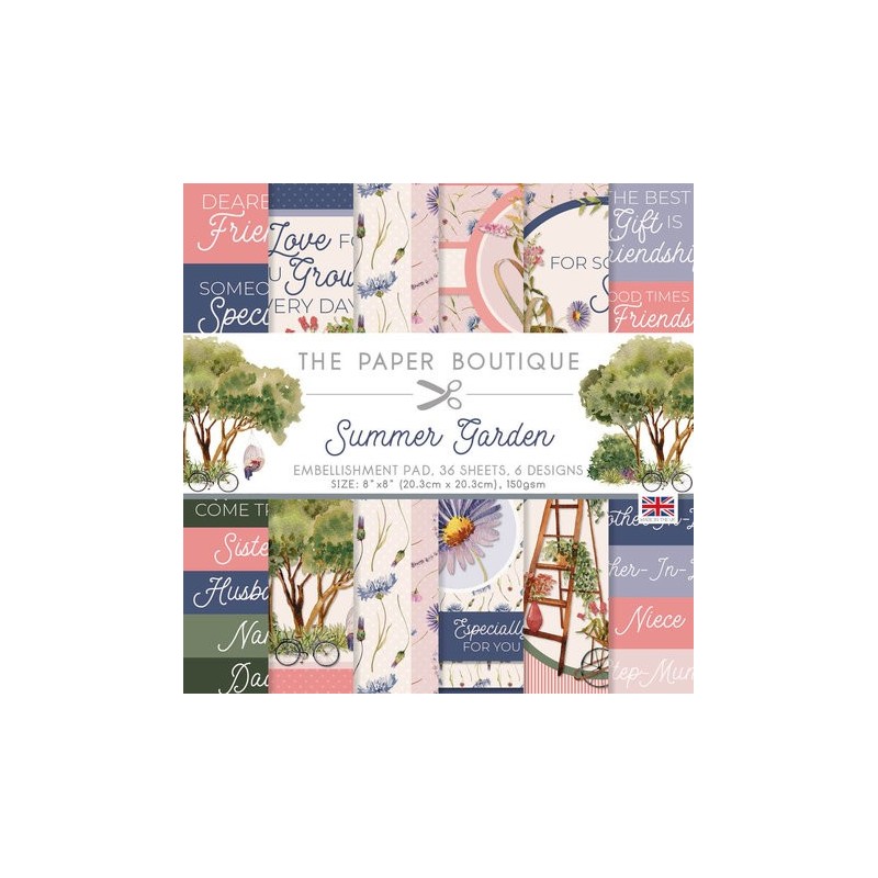 (PB1930)The Paper Boutique Summer Garden 8x8 Inch Embellishments Pad