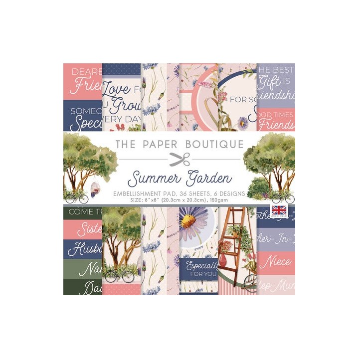 (PB1930)The Paper Boutique Summer Garden 8x8 Inch Embellishments Pad