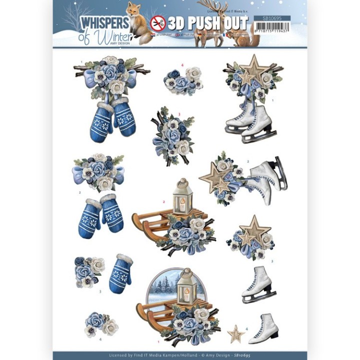 (SB10695)3D Push Out - Amy Design - Whispers of Winter - Skating