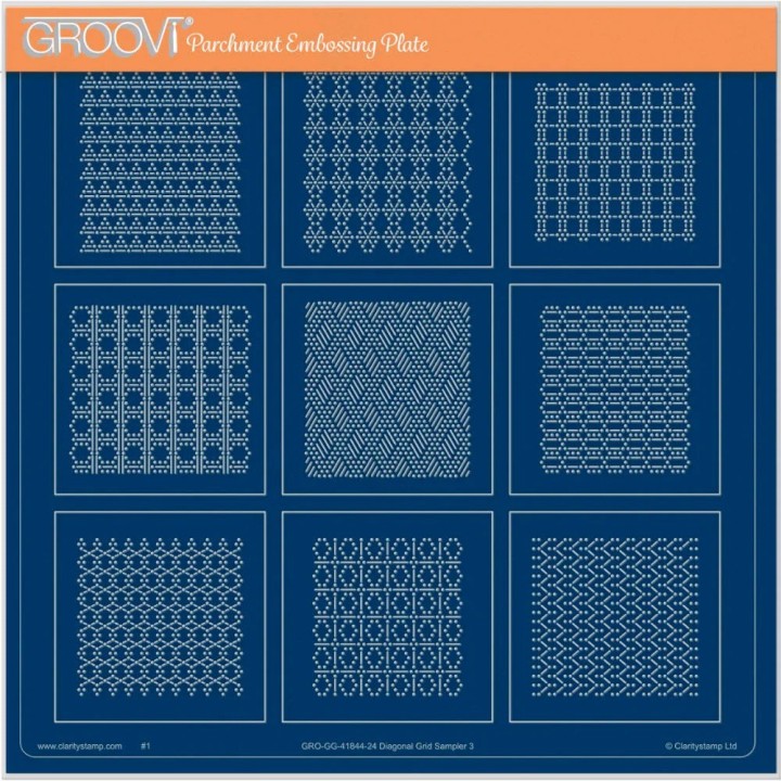 (GRO-GG-41844-24)Groovi Plate A4 JOSIE'S DIAGONAL EMBOSSED PATTERNS 3
