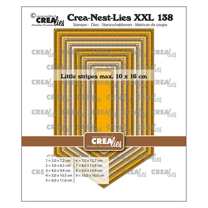 (CLNestXXL138)Crealies Crea-nest-dies XXL Banner with little stripes