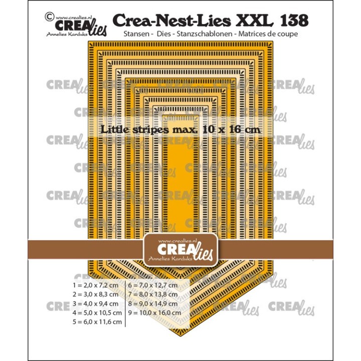(CLNestXXL138)Crealies Crea-nest-dies XXL Banner with little stripes
