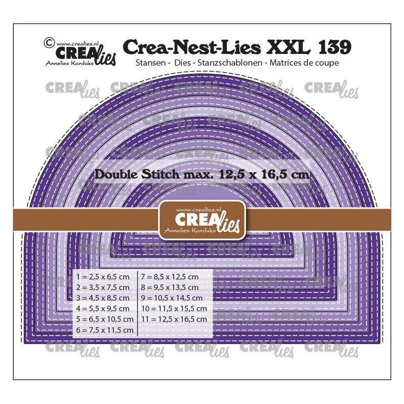 (CLNestXXL139)Crealies Crea-nest-dies XXL Wide Arch with double stitch lines