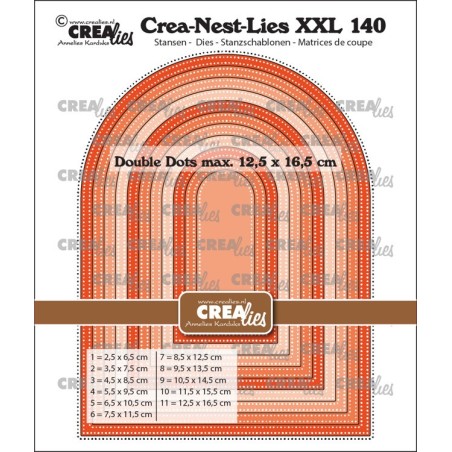 (CLNestXXL140)Crealies Crea-nest-dies XXL High Arch with double dots
