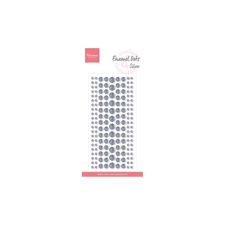 (PL4524)Marianne Design Enamel Dots, Silver Glitter