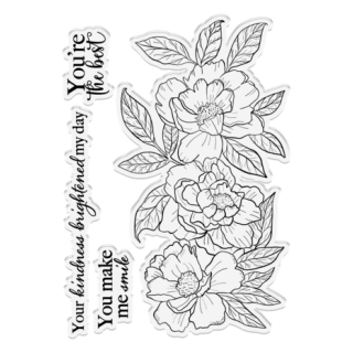 (S-SIWF-STD-PRPE)Crafter's Companion Say It With Flowers Stamp & Die Pretty Peonies