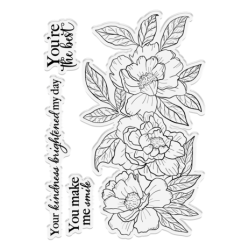 (S-SIWF-STD-PRPE)Crafter's Companion Say It With Flowers Stamp & Die Pretty Peonies