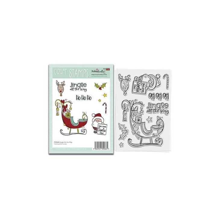 (PD8684)Polkadoodles Jingle All the Way Craft Stamps