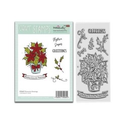 (PD8687)Polkadoodles Poinsettia Greetings Craft Stamps