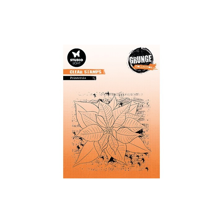 (SL-GR-STAMP319)Studio Light SL Clear Stamp Poinsettia Grunge Collection nr.319
